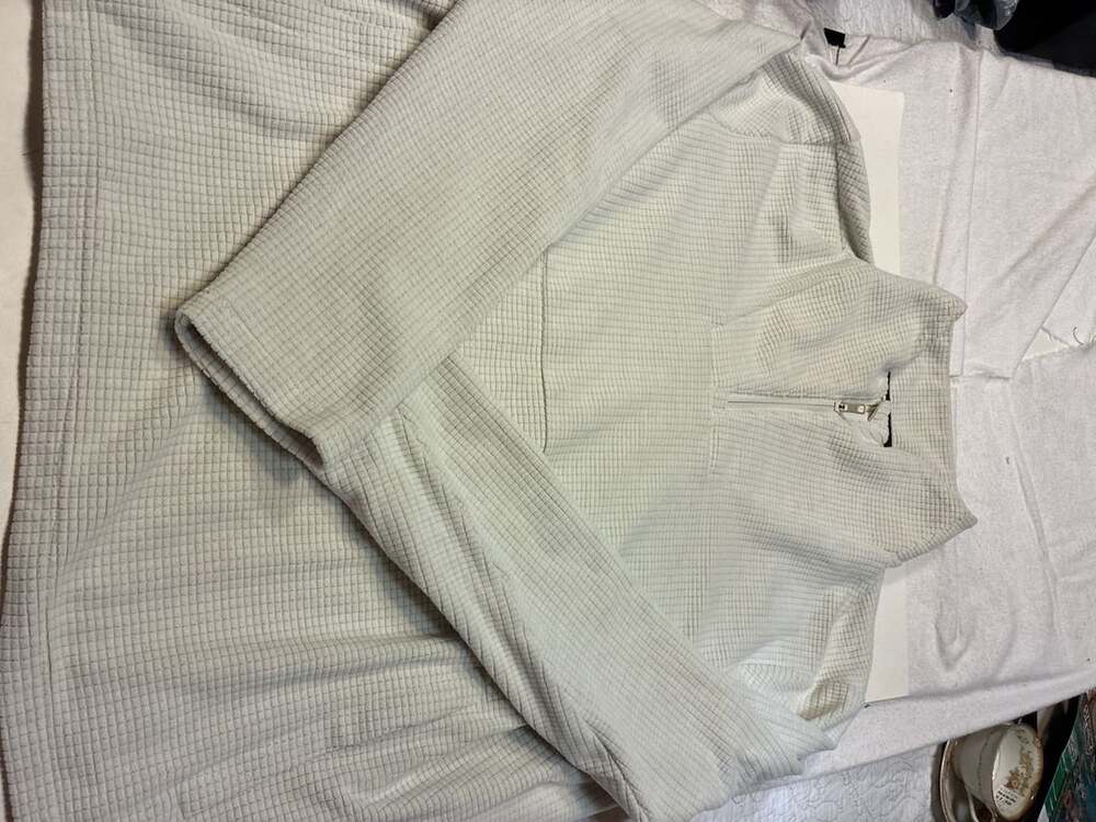 VRST Men's 1/4 Zip Waffle Knit Pullover Sweatshirt White Size L
